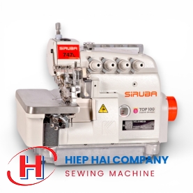 Máy vắt sổ 4 chỉ điện tử, cắt chỉ bằng hơi Siruba 747L-514M-3-24/ECA-U/DKLU2-1